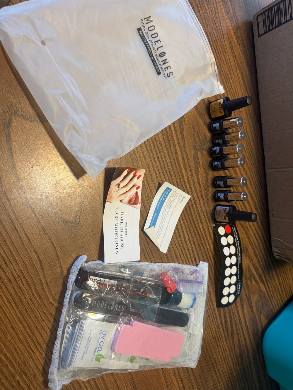 Modelones Gel Nail Kit with Red Accent Polish
